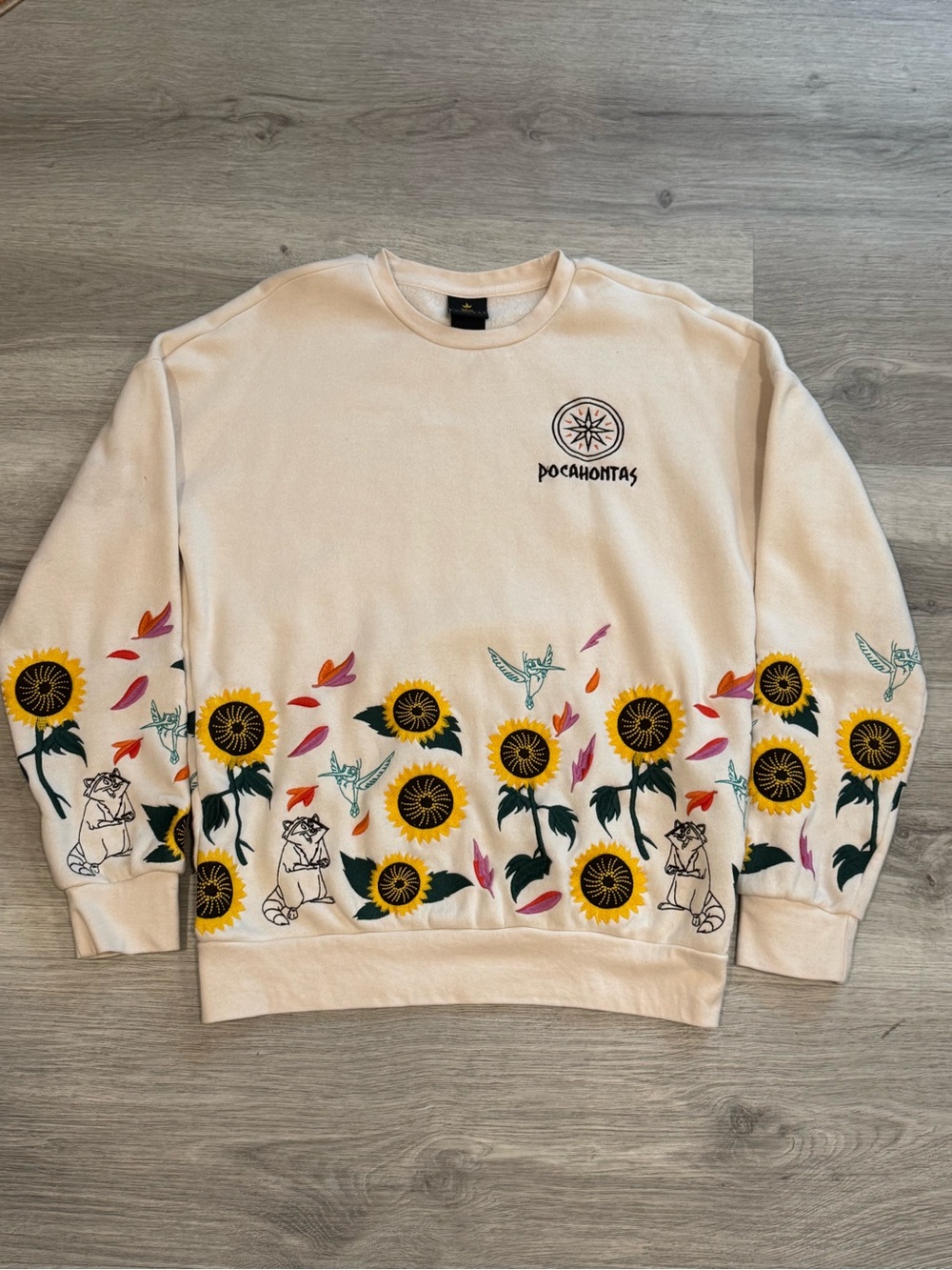 Disney Pocahontas Embroidered Sweatshirt | Princess | Sunflowers